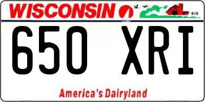 WI license plate 650XRI