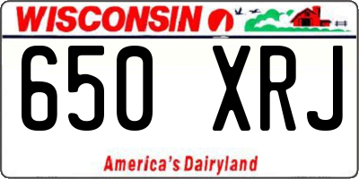 WI license plate 650XRJ