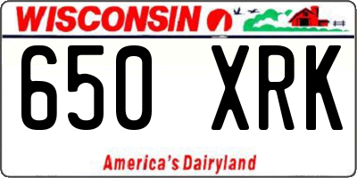 WI license plate 650XRK