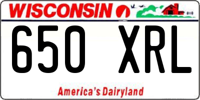 WI license plate 650XRL