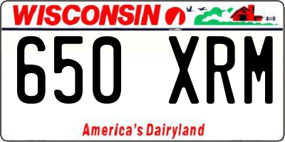 WI license plate 650XRM