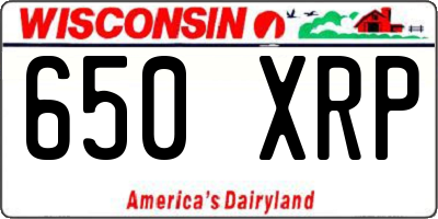 WI license plate 650XRP