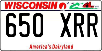 WI license plate 650XRR