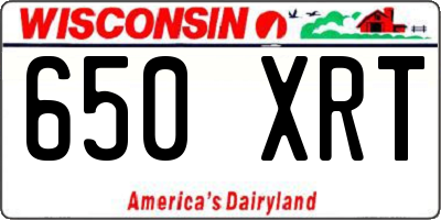 WI license plate 650XRT