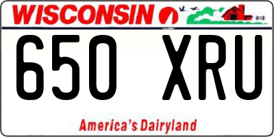 WI license plate 650XRU