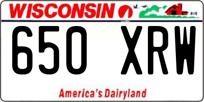 WI license plate 650XRW