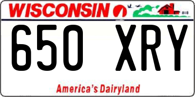 WI license plate 650XRY