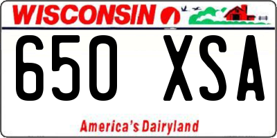 WI license plate 650XSA