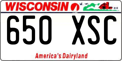 WI license plate 650XSC