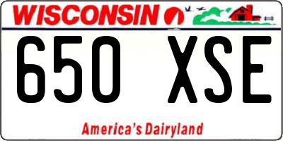 WI license plate 650XSE
