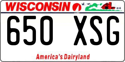 WI license plate 650XSG