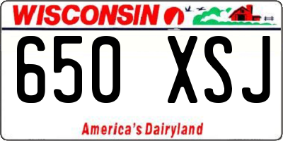 WI license plate 650XSJ
