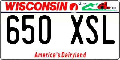 WI license plate 650XSL