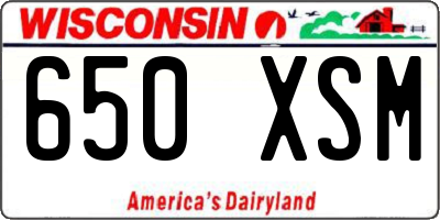 WI license plate 650XSM
