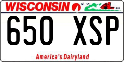 WI license plate 650XSP