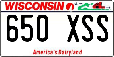 WI license plate 650XSS