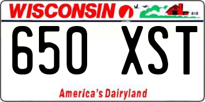 WI license plate 650XST