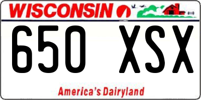 WI license plate 650XSX