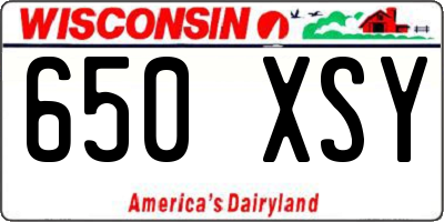 WI license plate 650XSY