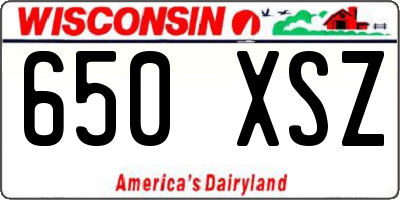 WI license plate 650XSZ