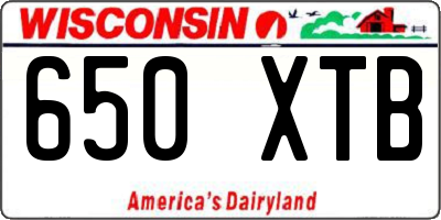 WI license plate 650XTB