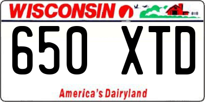 WI license plate 650XTD