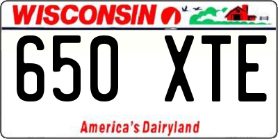 WI license plate 650XTE
