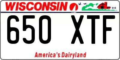 WI license plate 650XTF