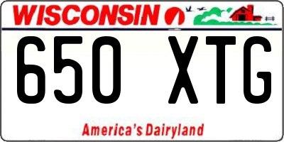 WI license plate 650XTG