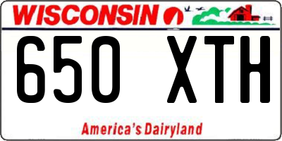 WI license plate 650XTH