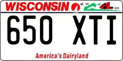 WI license plate 650XTI