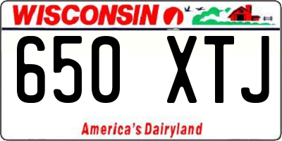 WI license plate 650XTJ