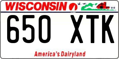 WI license plate 650XTK