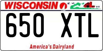 WI license plate 650XTL