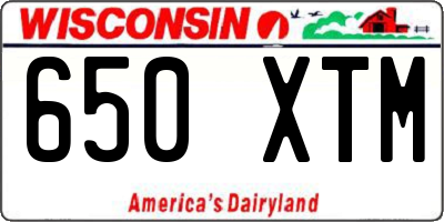 WI license plate 650XTM