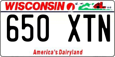 WI license plate 650XTN