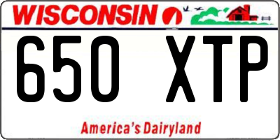 WI license plate 650XTP