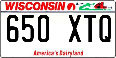 WI license plate 650XTQ