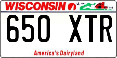 WI license plate 650XTR