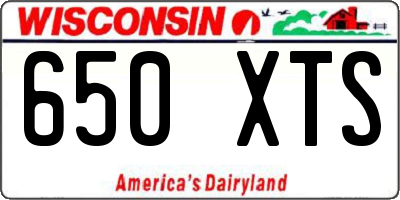WI license plate 650XTS