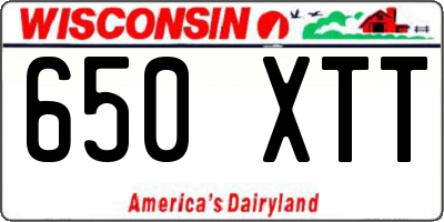WI license plate 650XTT