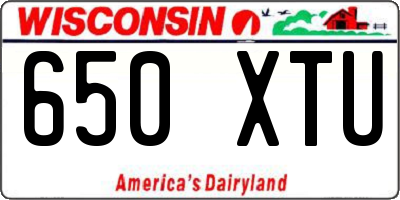 WI license plate 650XTU