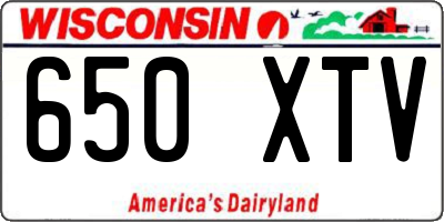 WI license plate 650XTV