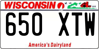 WI license plate 650XTW
