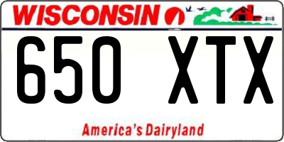 WI license plate 650XTX