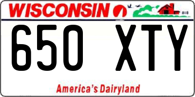 WI license plate 650XTY