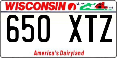 WI license plate 650XTZ