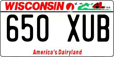 WI license plate 650XUB