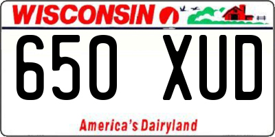 WI license plate 650XUD