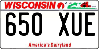 WI license plate 650XUE